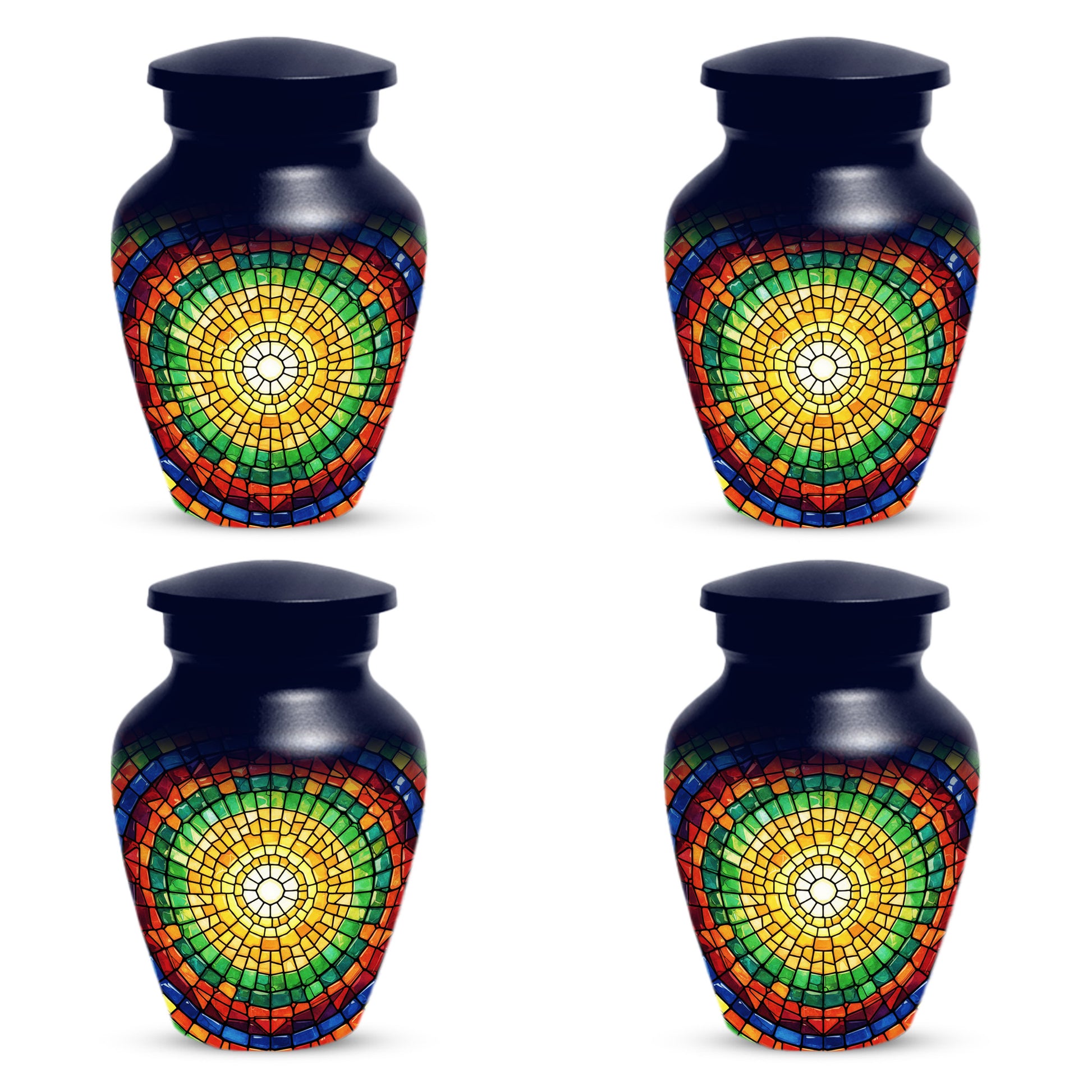 Stained Glass Memorial Urn for Ashes – Custom Rainbow Mosaic Cremation Urn for Mom& Dad - Women & Men,