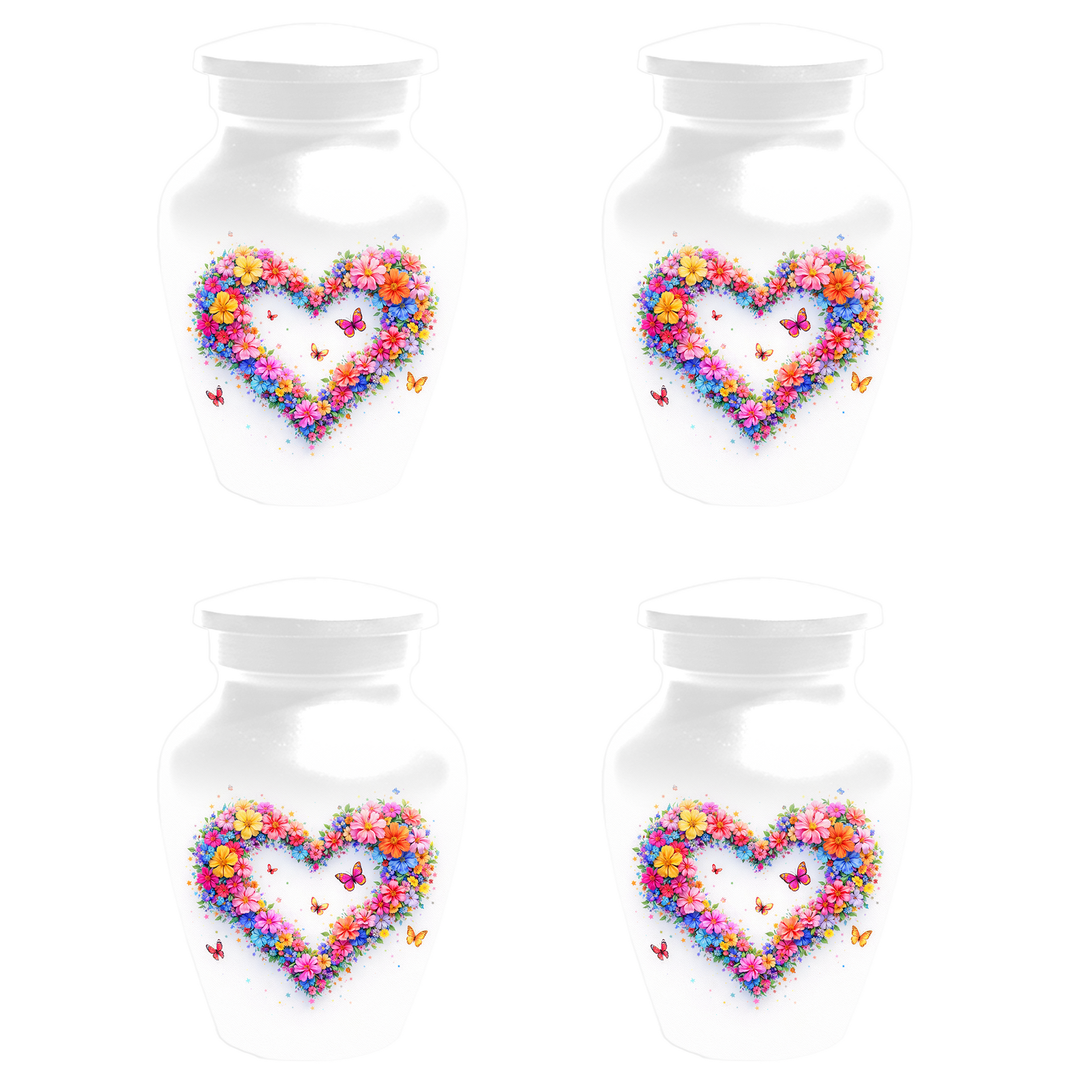 Butterfly Heart Urn for Ashes, Custom Floral Cremation Urn for Mom