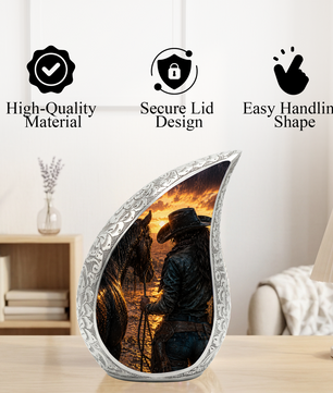 Cowgirl Urn for Human Ashes – Beautiful Western Cremation Urn for Mom, Women, Mother, Sister & Daughte