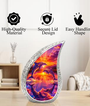 Dolphin Memorial Urn for Mom – Personalized Funeral Urn for Human Ashes | Beautiful Cremation Urns for Women