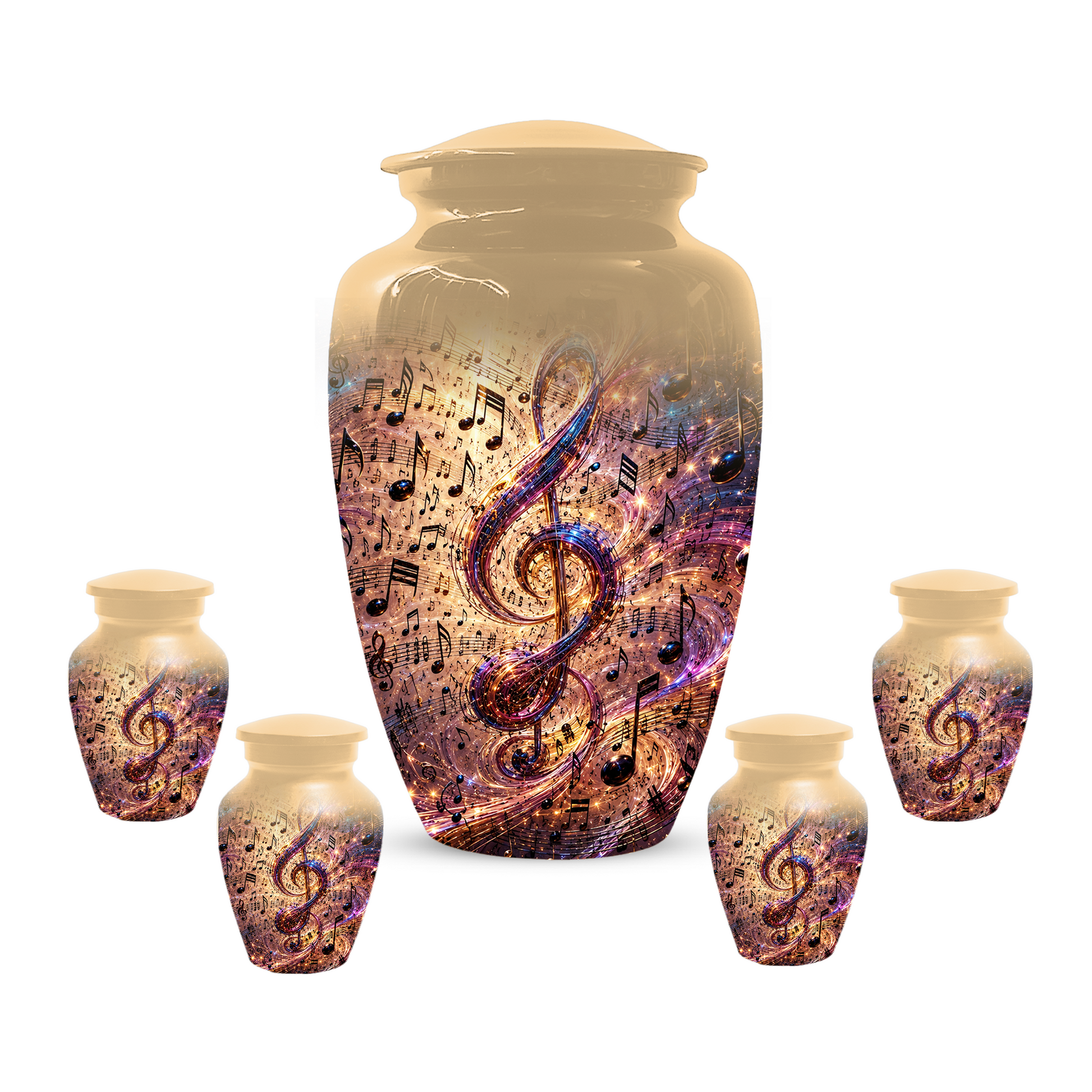 Musical Note Cremation Urn for Ashes  - Personalized Music Memorial keepsake for Adults