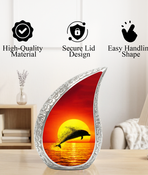 Dolphin Memorial Urn for Mom, Adult Cremation Urn for Ashes