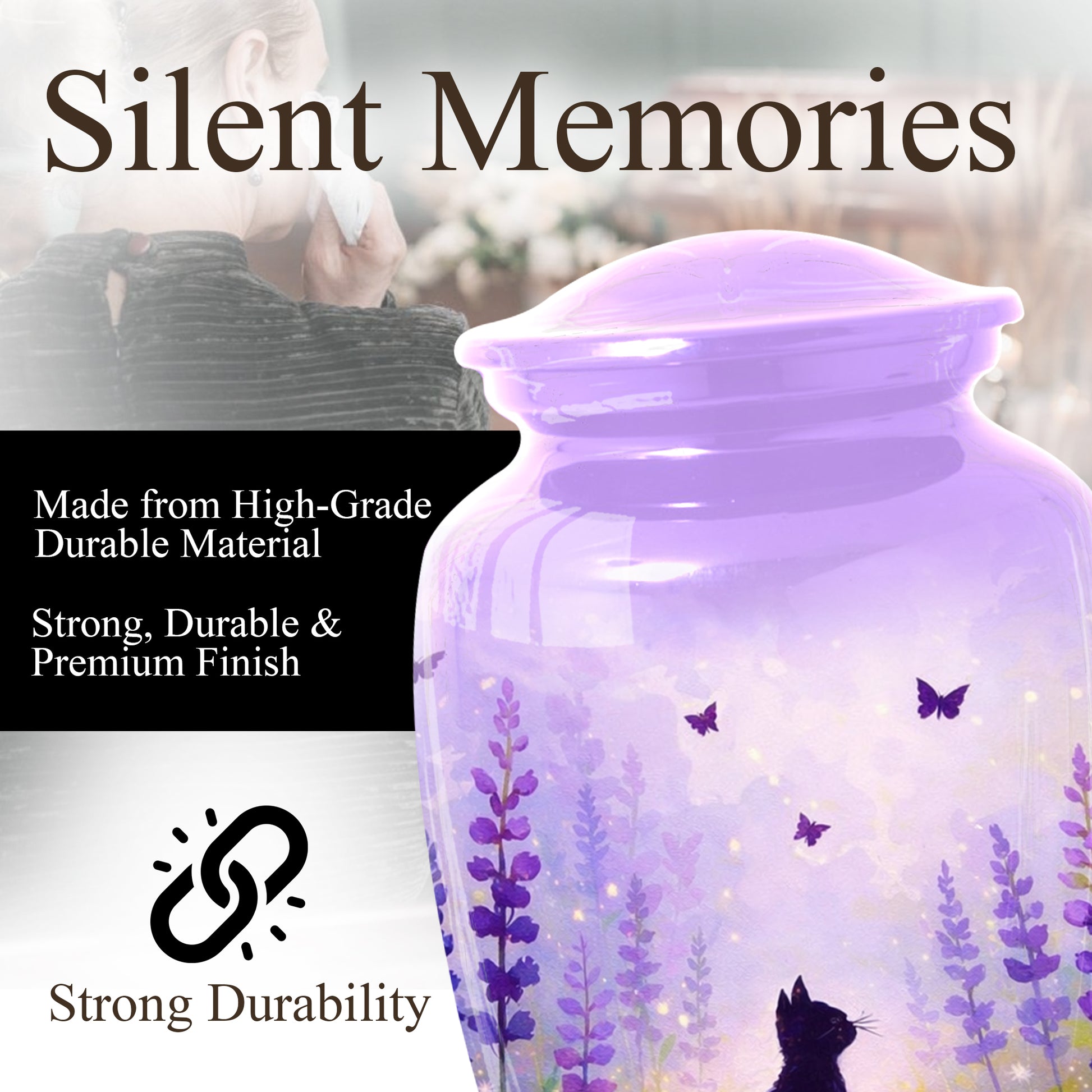 Cat Urn for Mom | Beautiful Cat Cremation  Large Urn for Mother|Funeral Urn for Human Ashes
