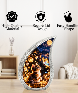 Cat Urn for Ashes, keepsake Personalized Cat Cremation Urn