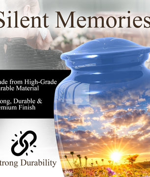 Wildflower Sunset Urn for Mom | Beautiful Cremation Large Urn for Women  | Floral Funeral Keepsake for Ashes