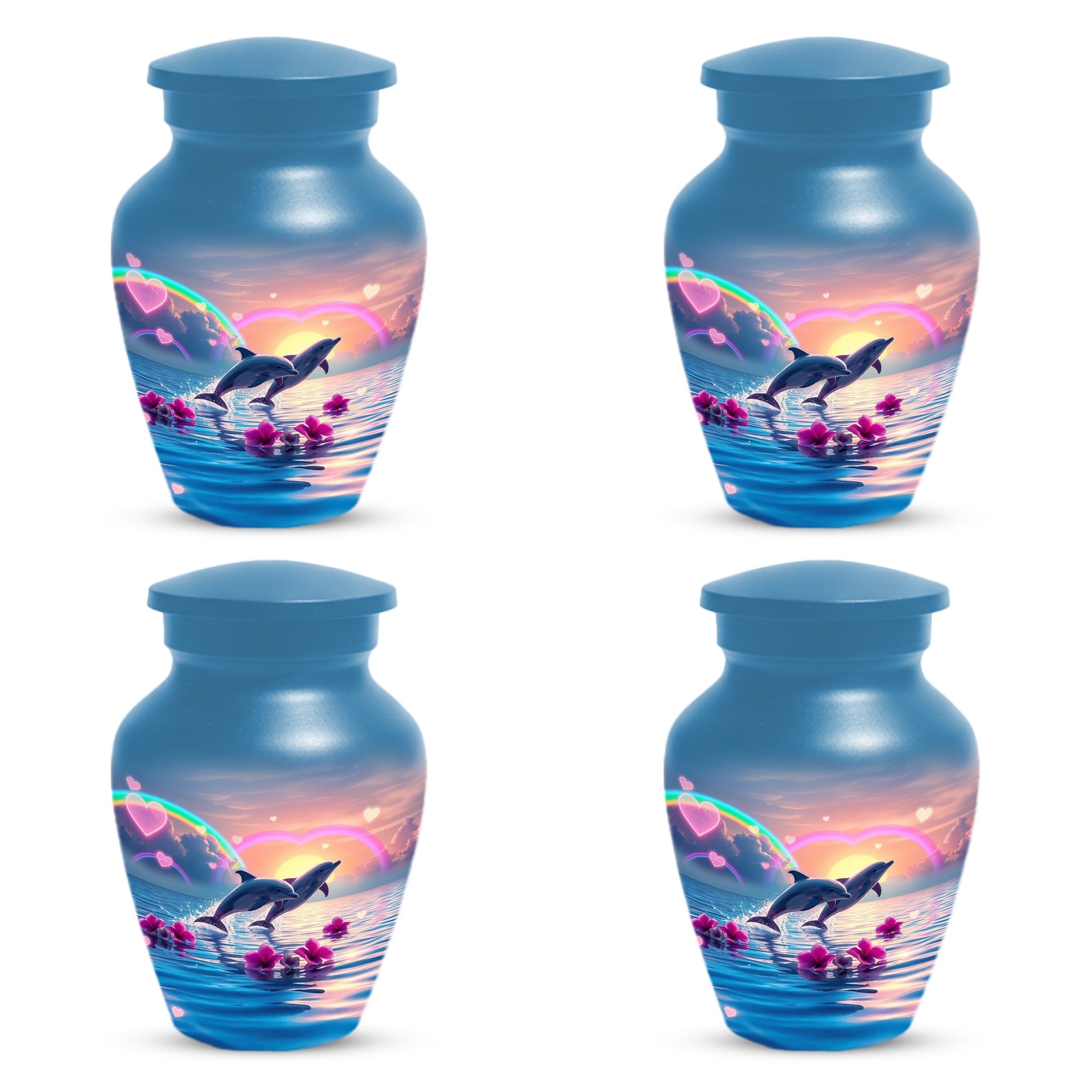 Dolphin Urn for Ashes - Personalized Ocean Sunset Memorial for Mom | Rainbow Cremation Urns for Mother