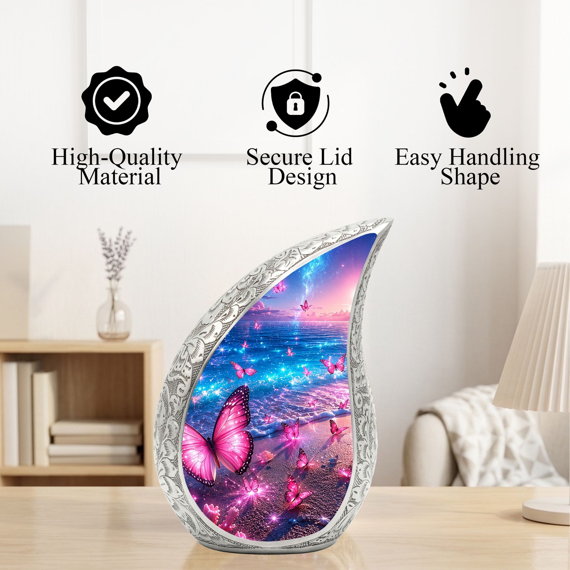 Butterfly Urn for Human Ashes | Adult Cremation Urn with Butterfly Design