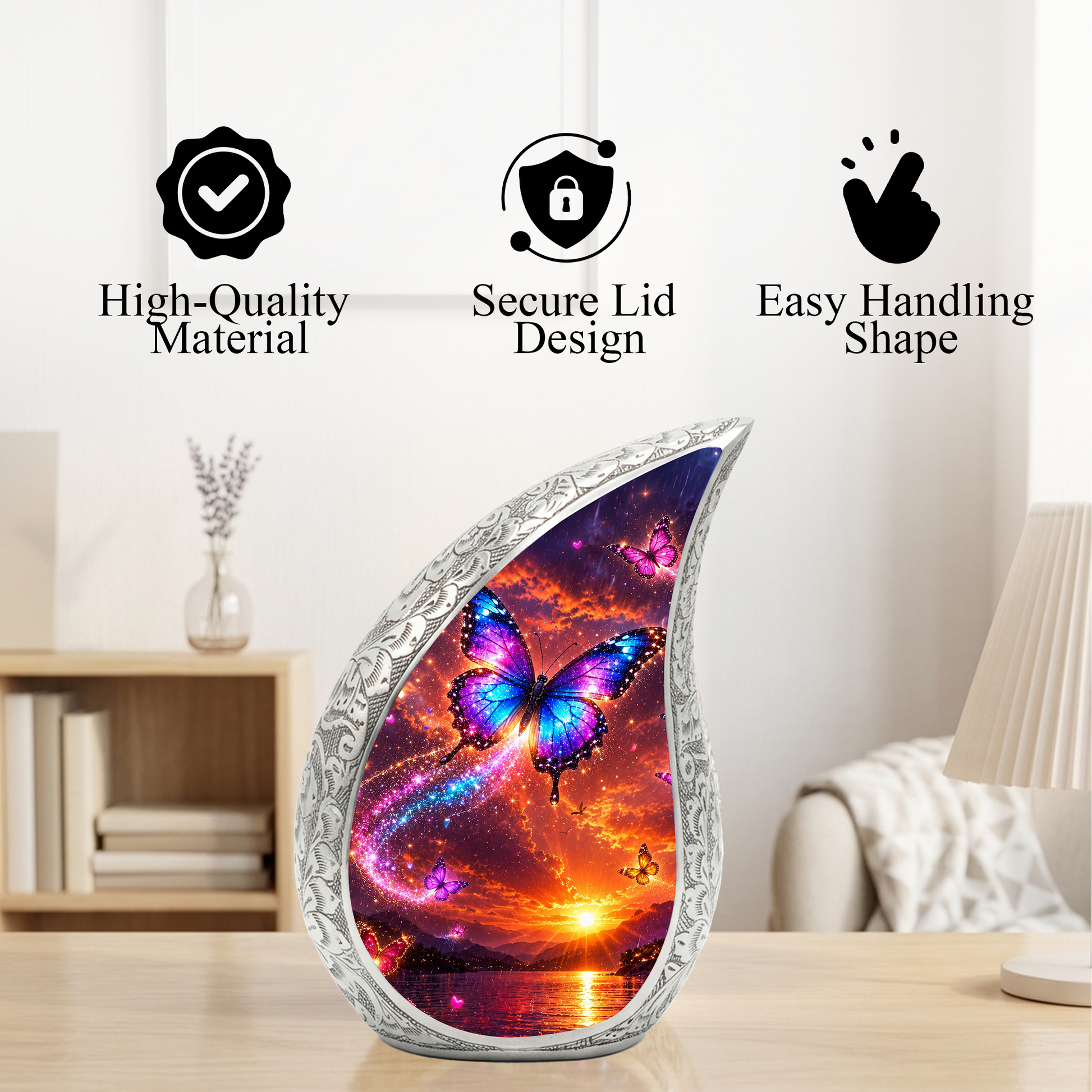 Beautiful Butterfly Urn for Human Ashes | Butterfly Cremation Urn for Mom, Women,