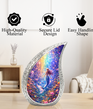 Mermaid Ocean Urn for Mom – Premium Mermaid Ocean Cremation Urn for Human Ashes