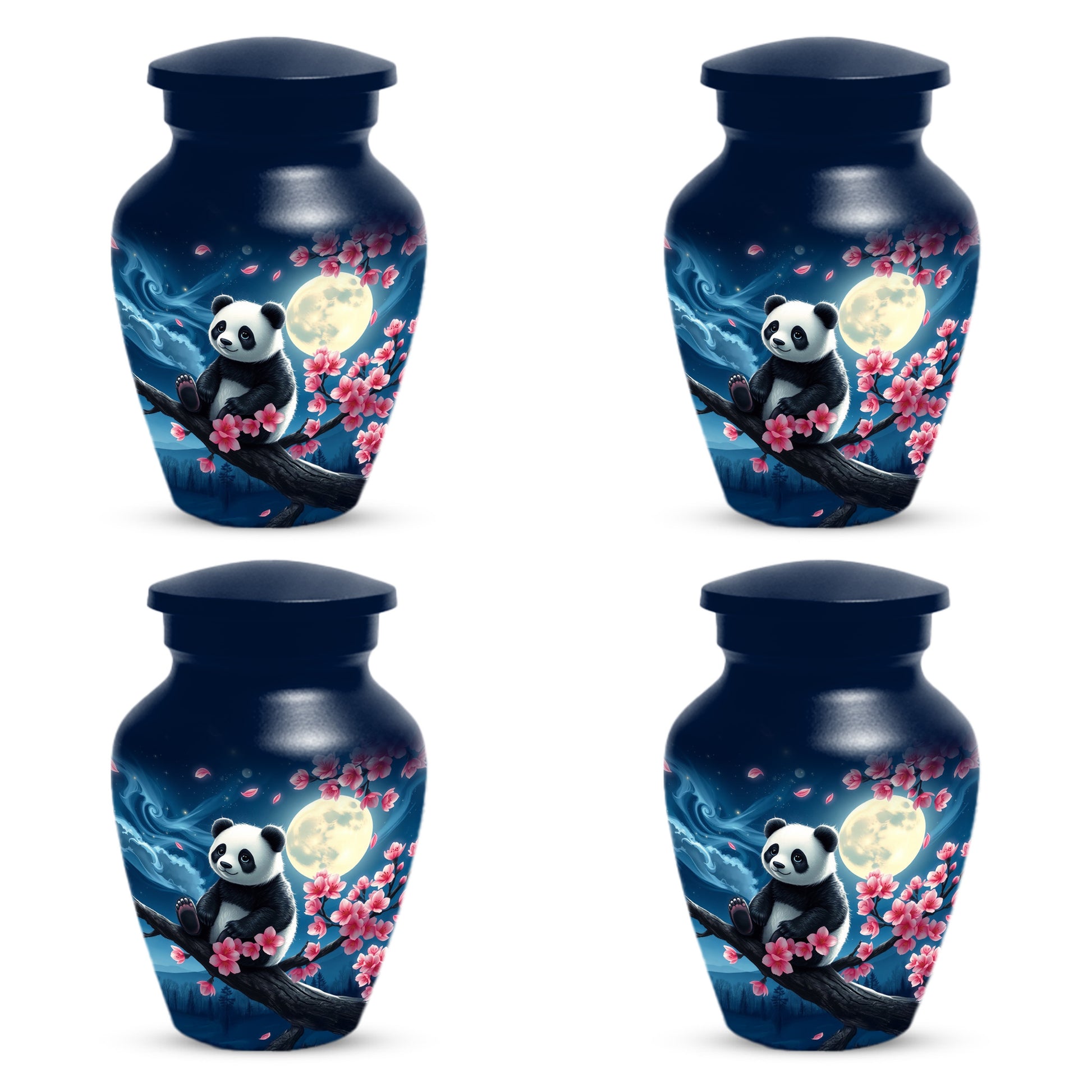Panda Moon Urn for Ashes - Personalized Cherry Blossom Memorial for Mom | Cremation Urns for Mother