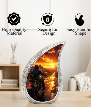 Motorcycle Urn for Dad Ashes | Motorcycle Cremation Urn for Men, Adult Male Memorial Urn