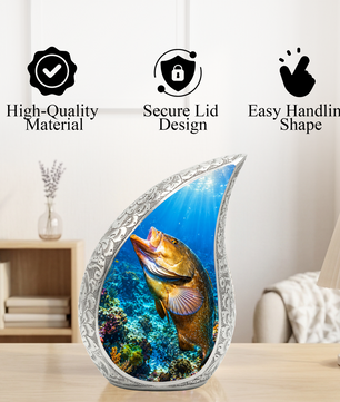 Fishing Urn for Dad Ashes | Gone Fishing Cremation Urn for Men, Fishing Urn for Human Ashes,