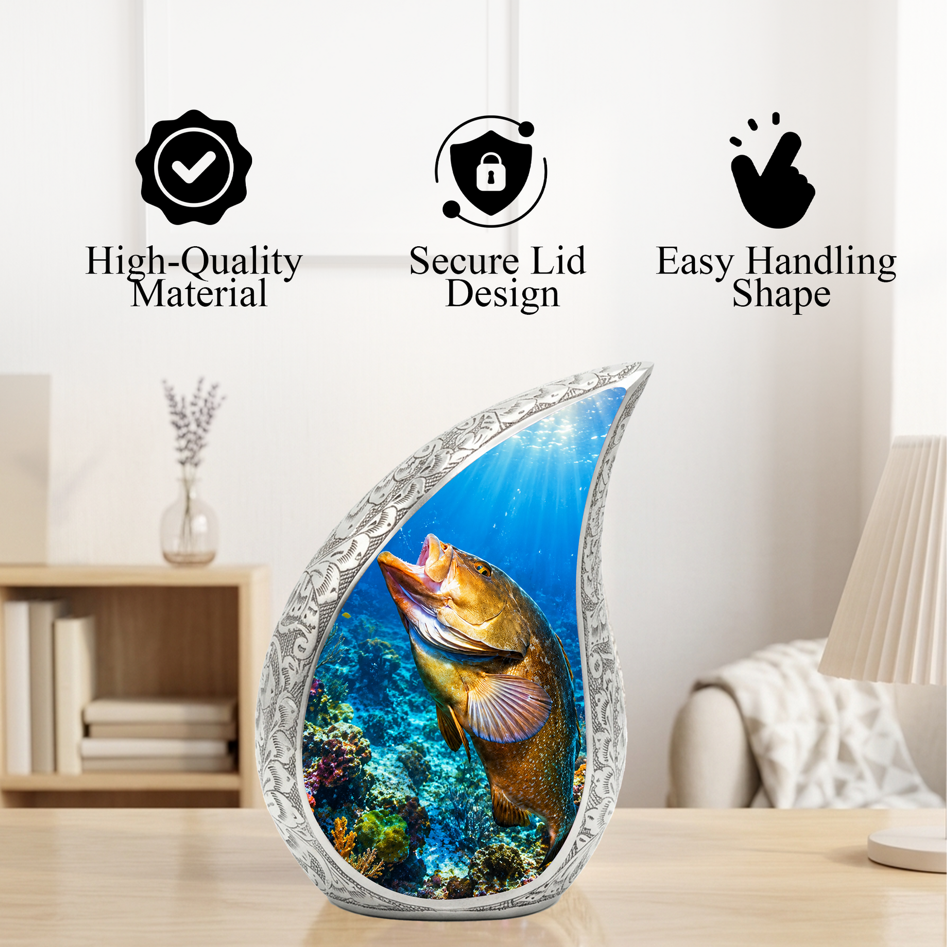 Fishing Urn for Dad Ashes | Gone Fishing Cremation Urn for Men, Fishing Urn for Human Ashes,