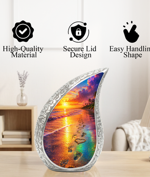 Ocean Beach Sunset Urn for Human Ashes | Beautiful Beach Cremation Urn,