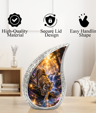 Tiger Adult Urn for Ashes | Premium Adult Cremation Urn for Human Ashes Memorial