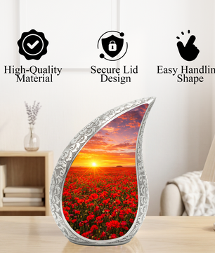 Flower Urn for Mom – Premium Floral Cremation Urn for Human Ashes |