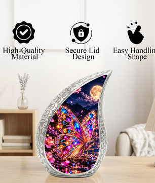 Colorful Butterfly Urn for Ashes, Jeweled Butterfly Cremation Urn