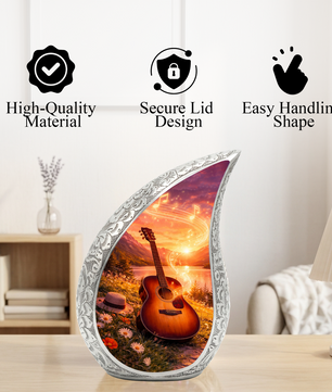 Guitar Lake Adult Urn for Human Ashes – Premium Guitar Cremation Urn