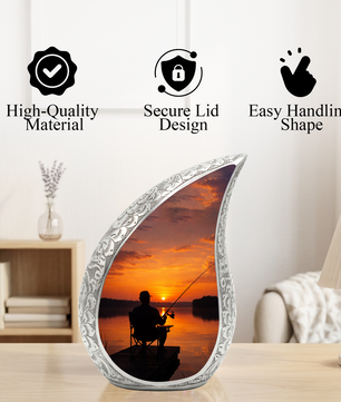 Fishing Urn for Dad | Gone Fishing Cremation Urn for Male Ashes,