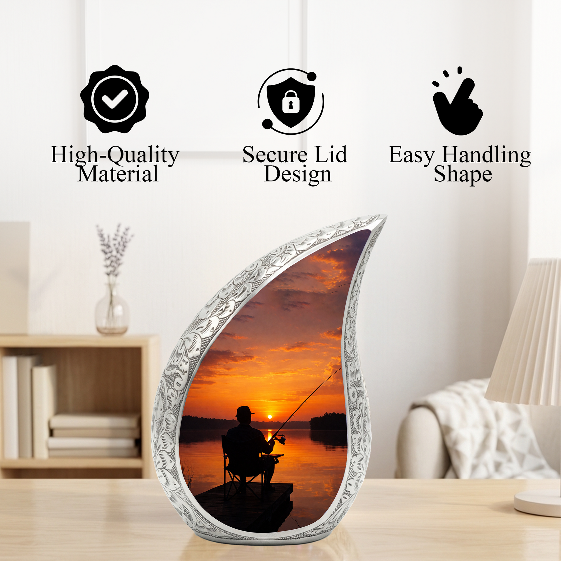 Fishing Urn for Dad | Gone Fishing Cremation Urn for Male Ashes,