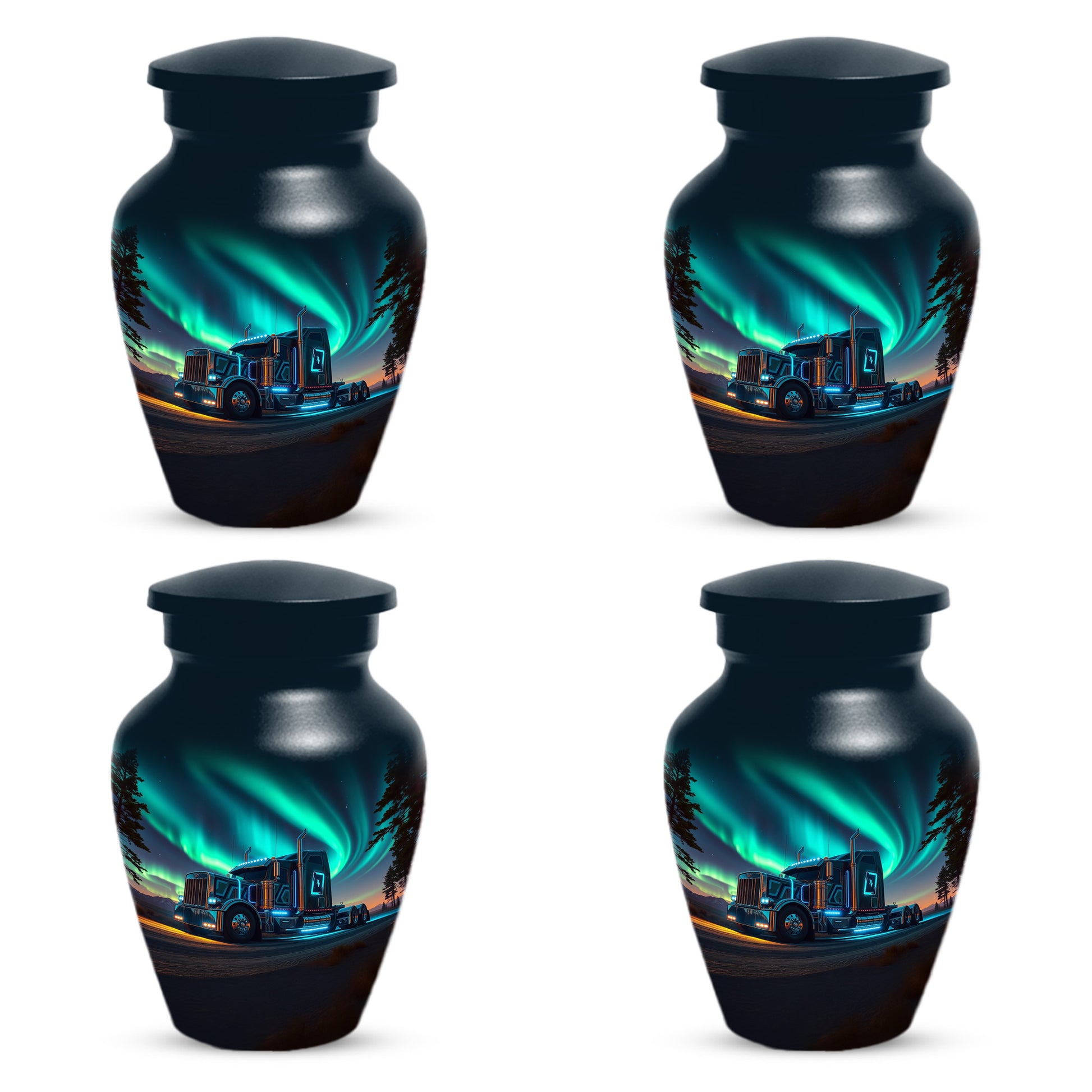 Semi Truck Cremation Urn for Ashes - Personalized Trucker Memorial for Dad | Big Rig Funeral Urns for Adult Male