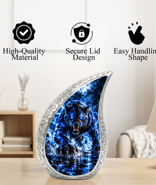 Black Panther Cremation Urn for Ashes, Panther Memorial Urn, Wildlife Adult Urn, Big Cat Cremation