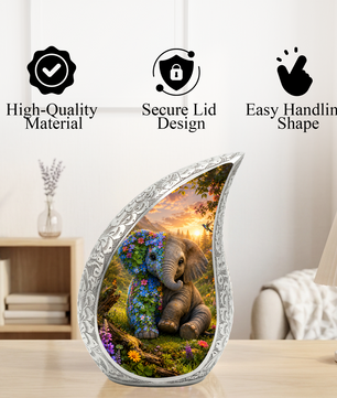 Elephant Urn for Human Ashes | Majestic Elephant Adult Cremation Urn | Wildlife Memorial Urn