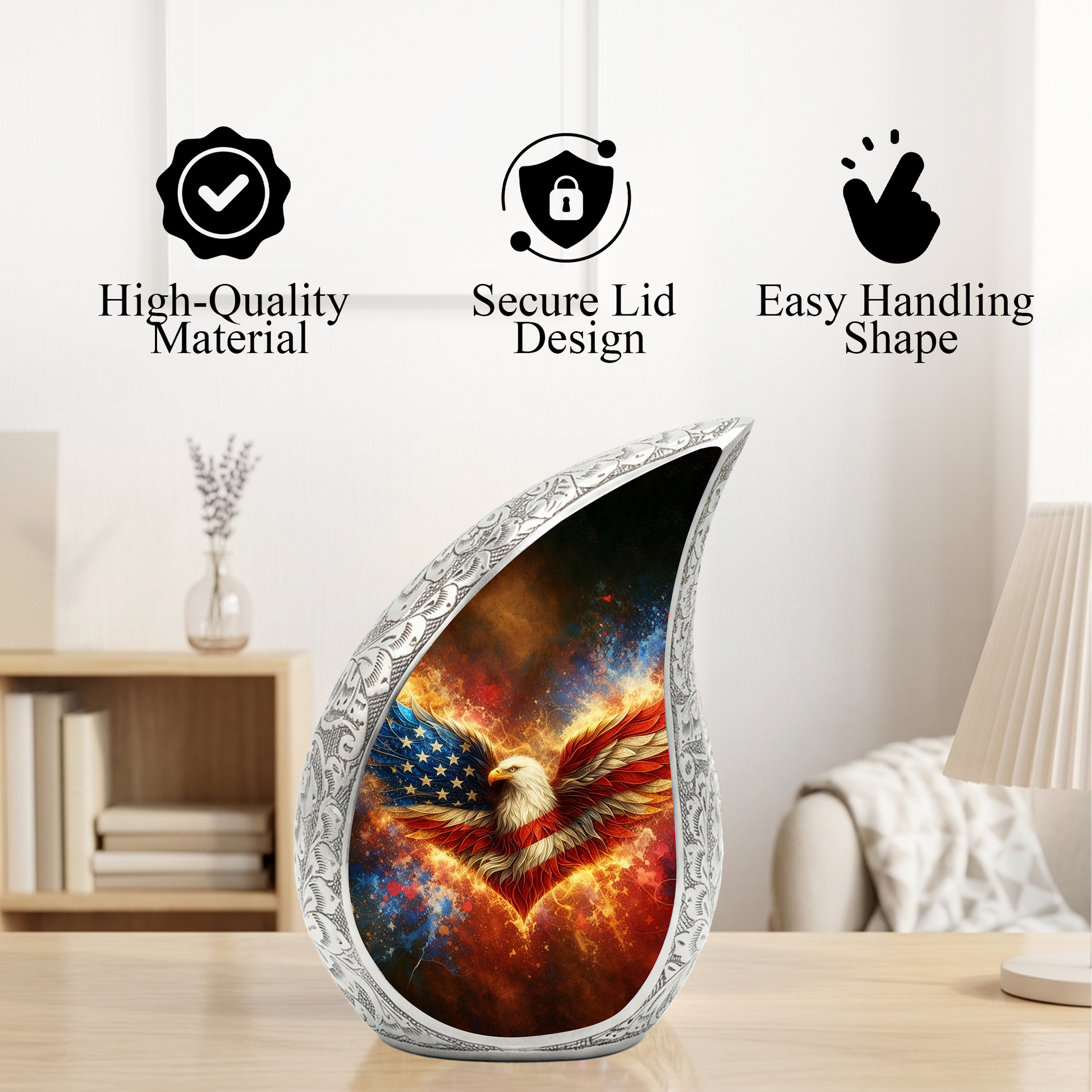 Patriotic Eagle Adult Urn for Human Ashes