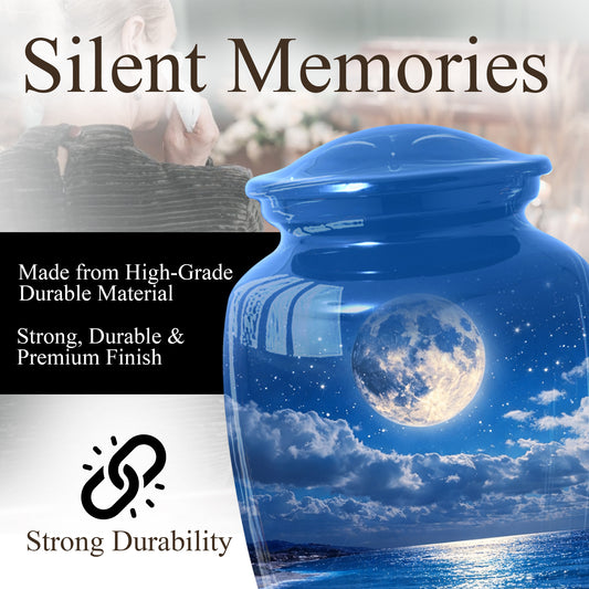Moonlit Ocean Urn for Mom - Adult Female Cremation LArge Urn for Ashes