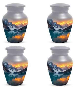 Mountain Lake Sunset Adult Urn for Human Ashes | Scenic Adult Cremation Urn