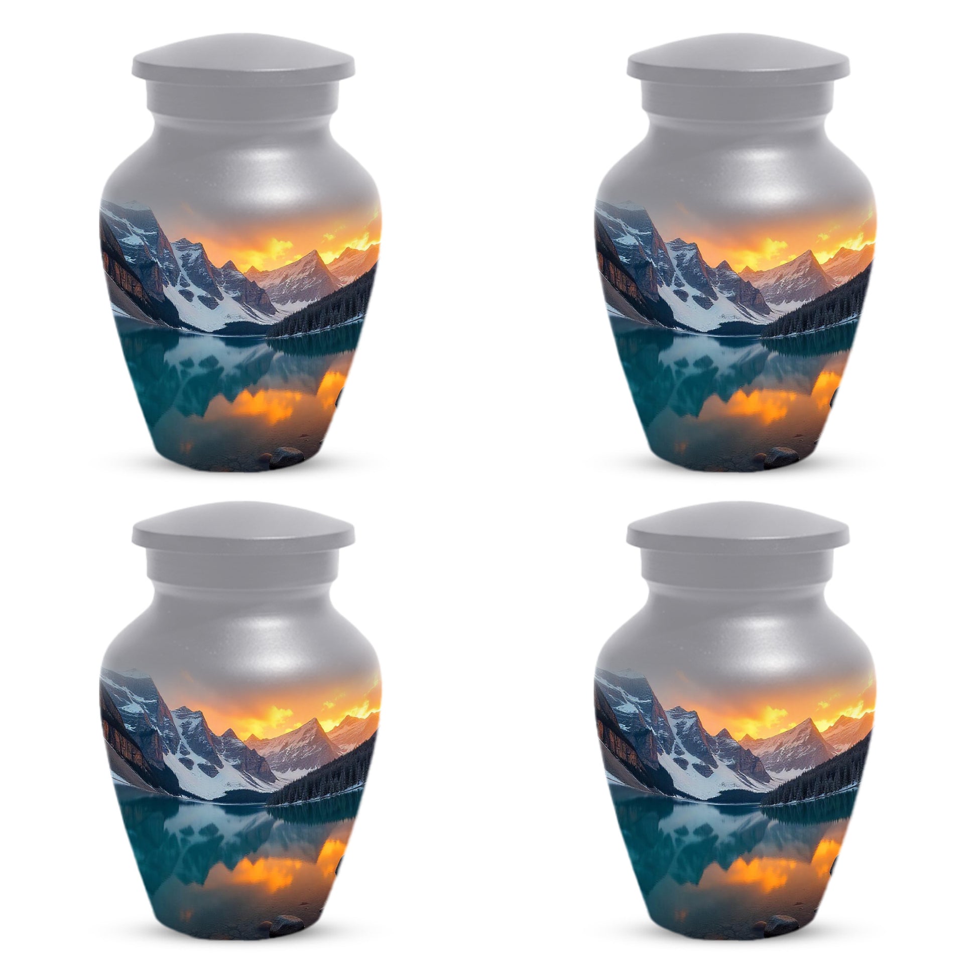 Mountain Lake Sunset Adult Urn for Human Ashes | Scenic Adult Cremation Urn