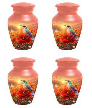Hummingbird Urn for Ashes, Custom Cremation Urn for Mom, Floral Memorial Urn for Women,