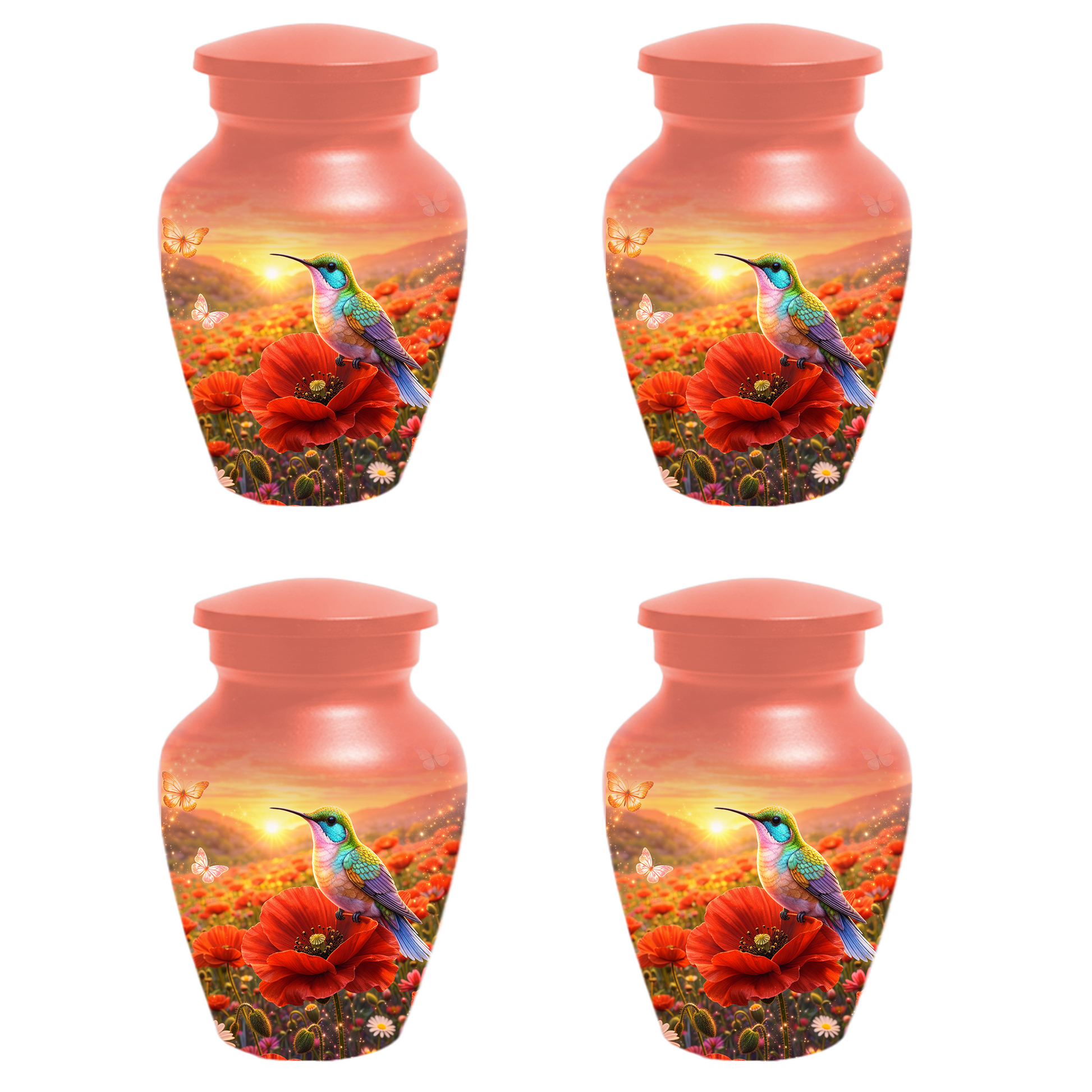 Hummingbird Urn for Ashes, Custom Cremation Urn for Mom, Floral Memorial Urn for Women,