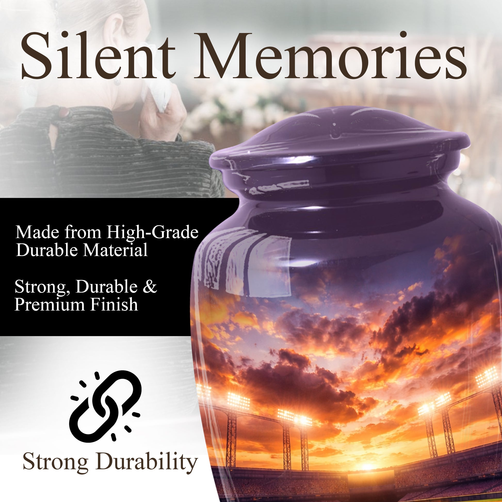 Baseball Stadium Urn for Dad | Cremation  Large Urn Adult Male | Memorial Urn for Father