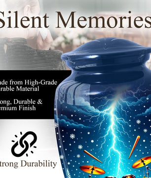 Drummer Adult Cremation Urn | Drum Set Funeral Urn | Music Memorial Adult Large Urn for Human Ashes