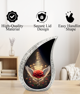 Angel Rose Urn for Mom | Personalized Memorial Urn for Ashes