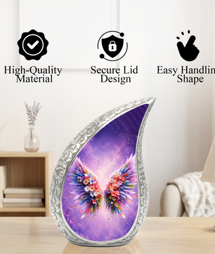 Angel Wings Memorial Urn for Mom, Beautiful Cremation Urn for Women