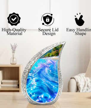 Ocean Wave Urn for Mom – Personalized Beach Cremation Urn for Women | Memorial Ocean Urn for Mother & Sister