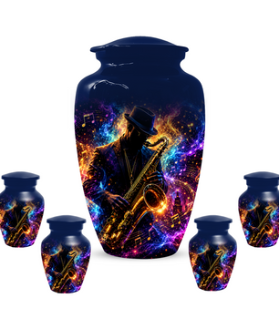 Saxophone Cremation Urn for Ashes - Personalized Jazz Memorial for Dad