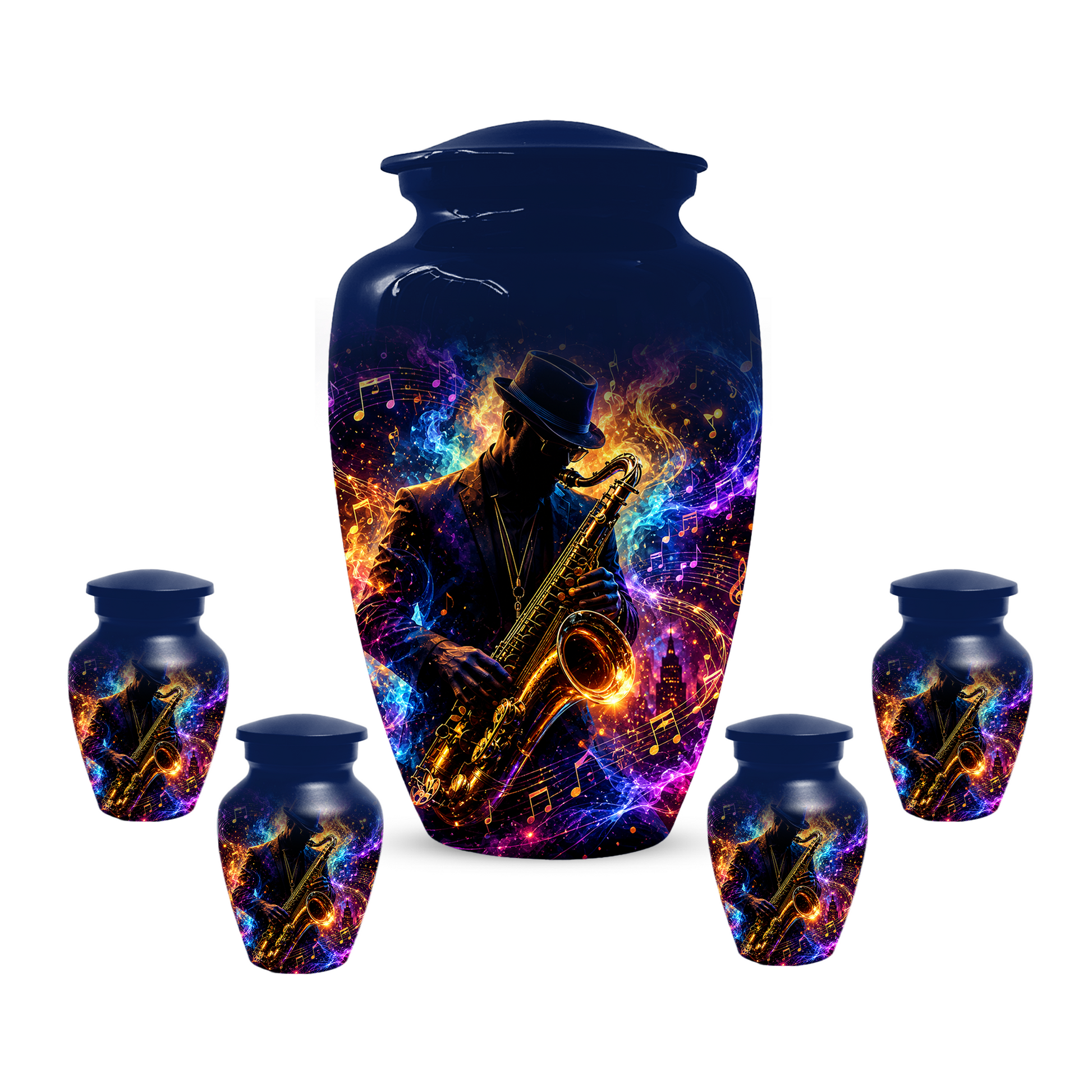 Saxophone Cremation Urn for Ashes - Personalized Jazz Memorial for Dad