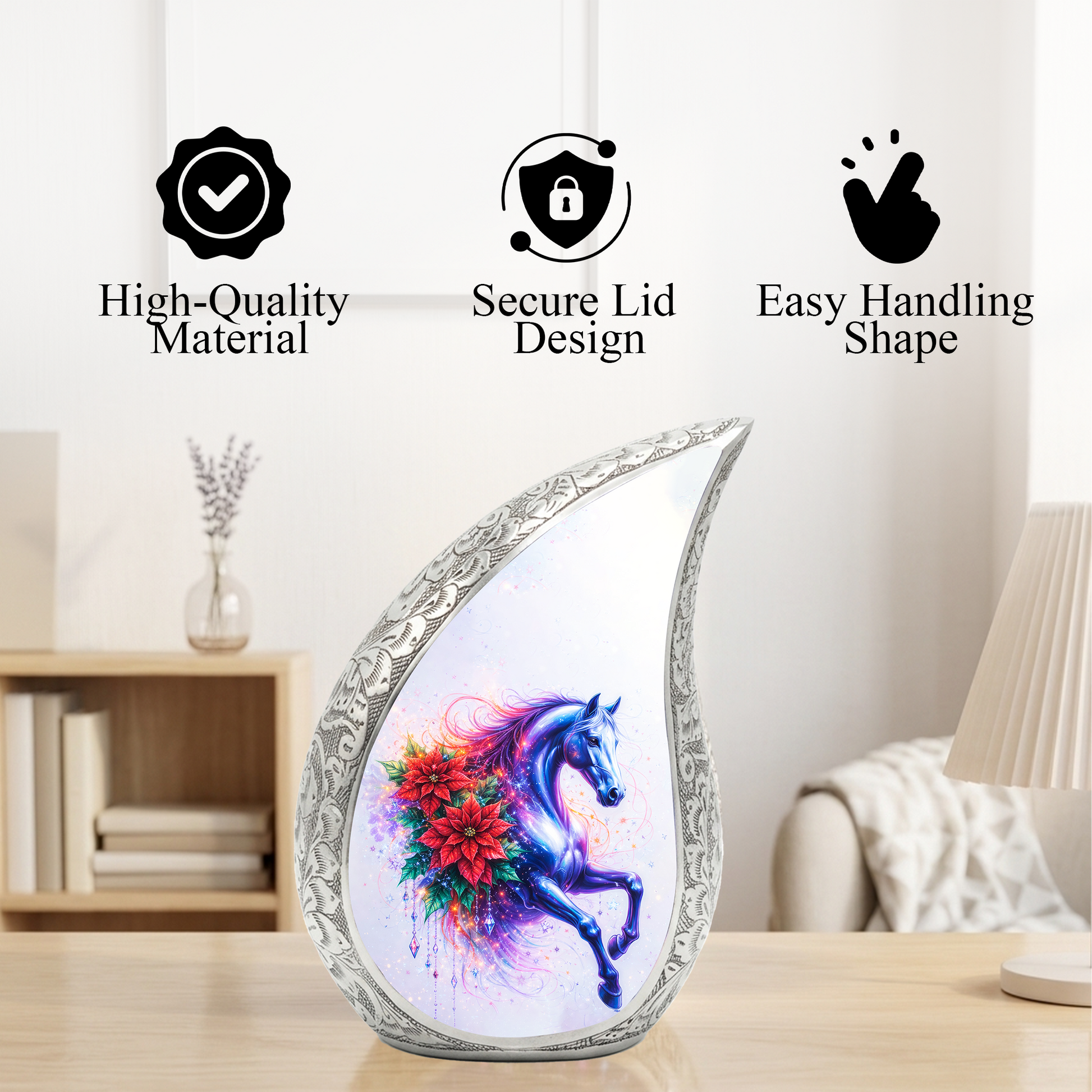Beautiful Horse Adult Urn for Human Ashes – Premium Horse Cremation Urn