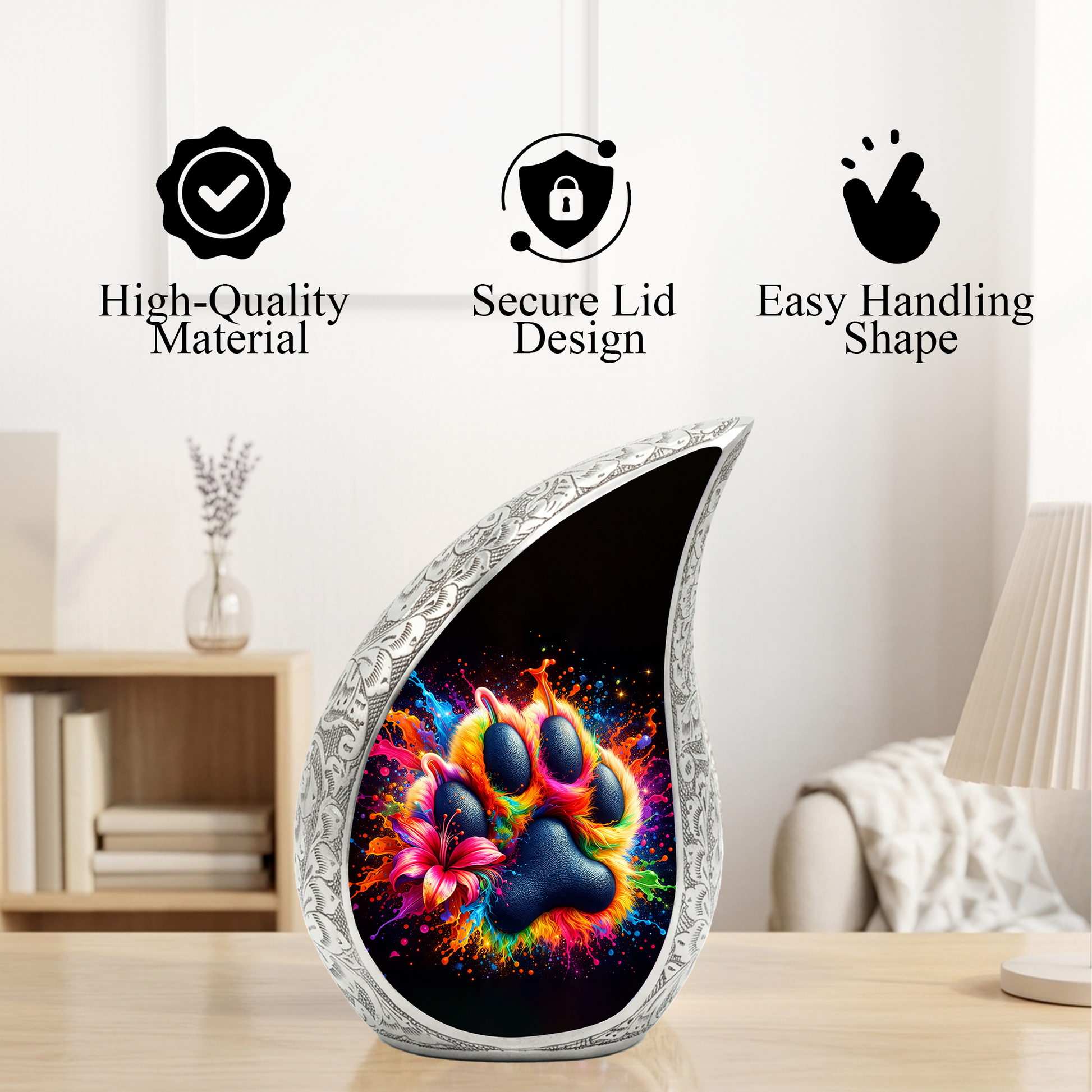 Paw Print Adult Urn for Human Ashes – Premium Paw Cremation Urn