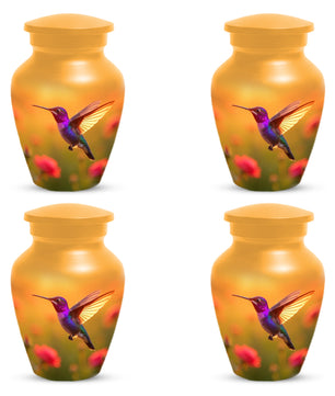 Golden Hummingbird Sunset Adult Urn for Human Ashes | Elegant Adult Cremation Urn