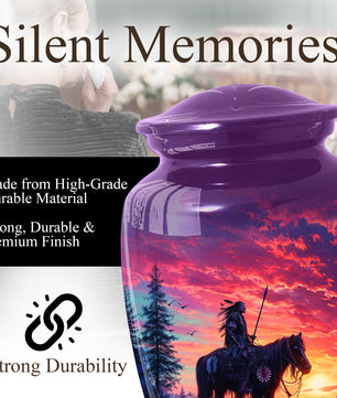 Native American Horse Urns for Dad, Adult Cremation Large  Urn For Ashes