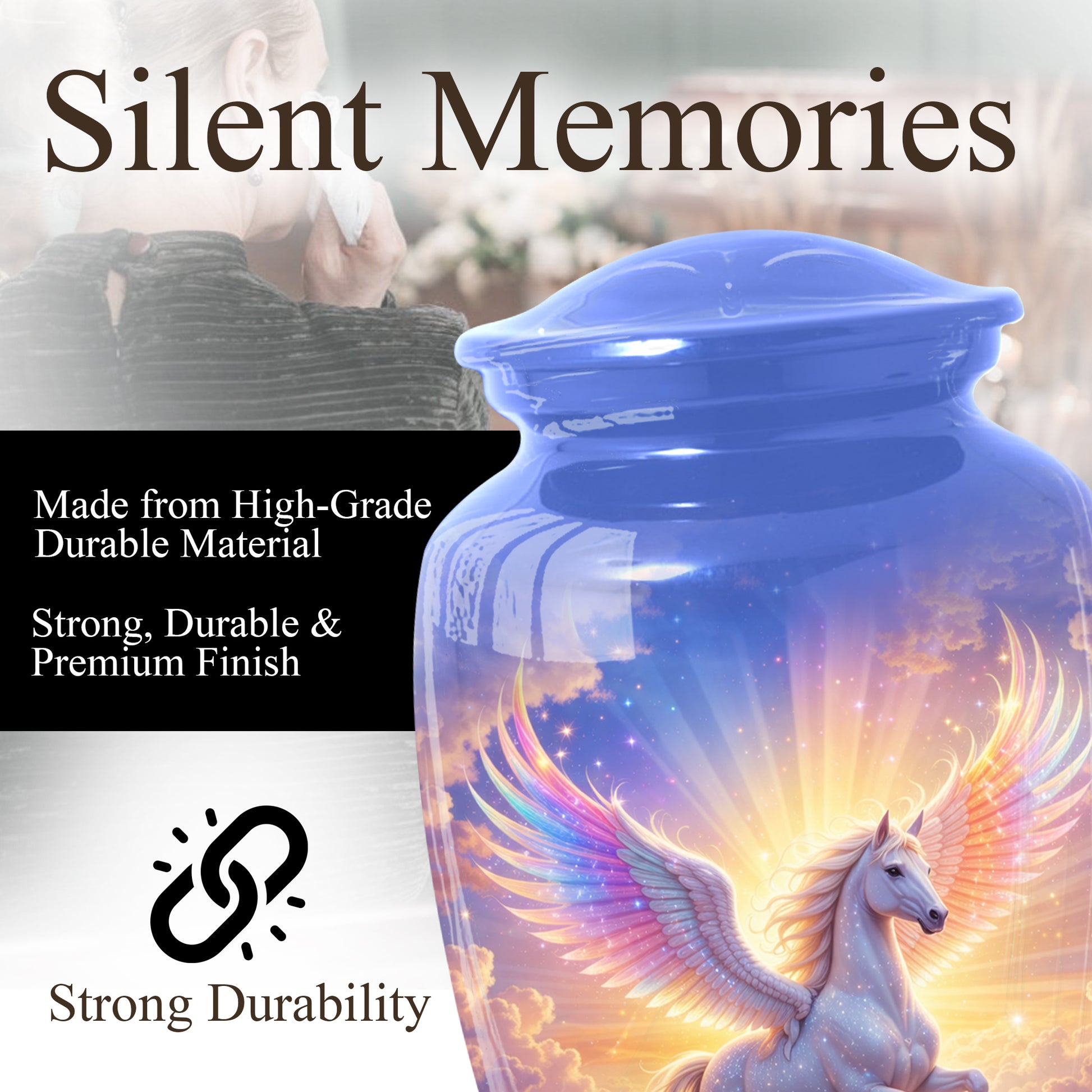 Pegasus Urn for Mom, Angel Horse Memorial Large Urn| Adult Female Cremation Urn
