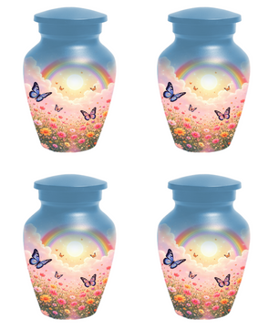 Rainbow Butterfly Urn for Ashes, Custom Memorial Cremation Urn