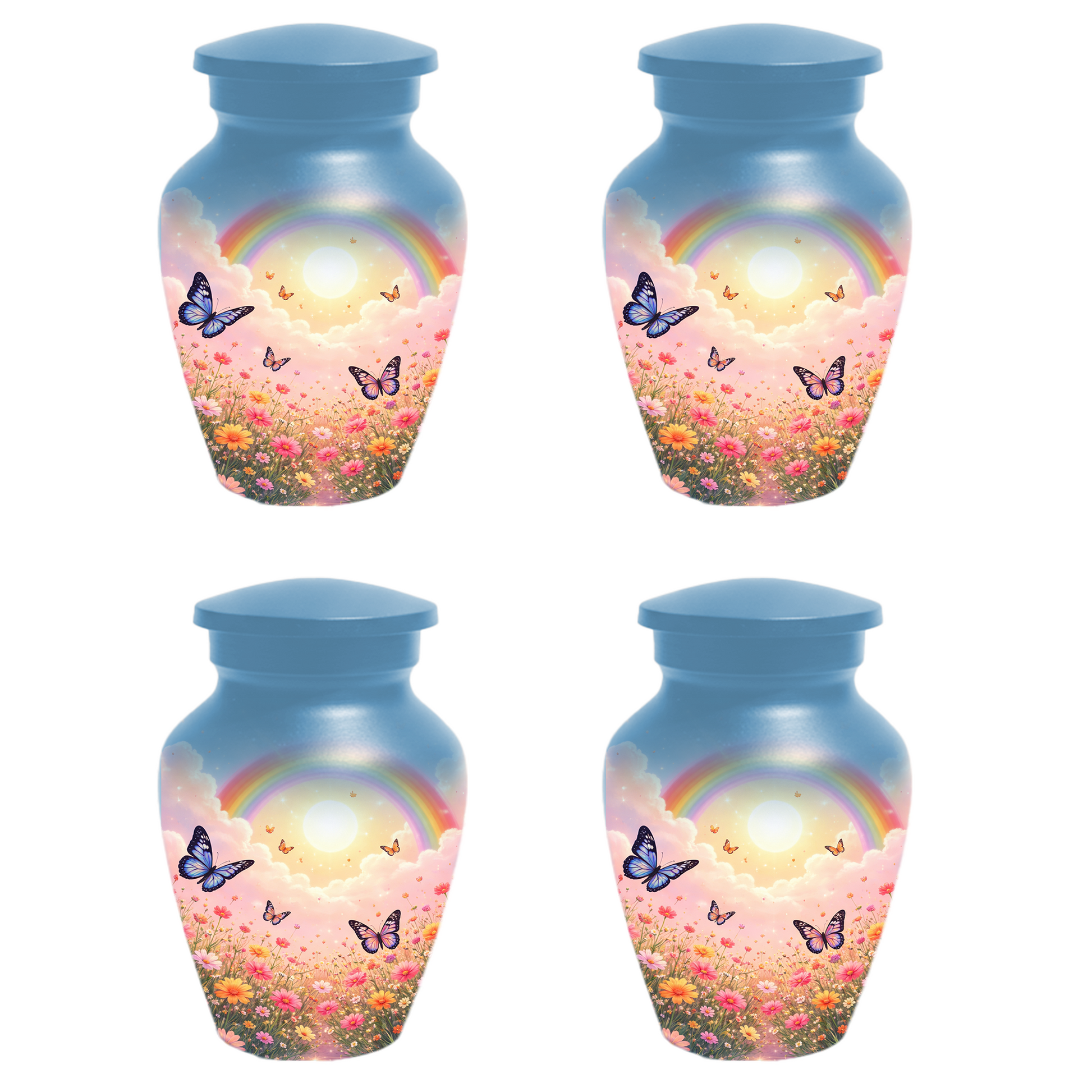Rainbow Butterfly Urn for Ashes, Custom Memorial Cremation Urn