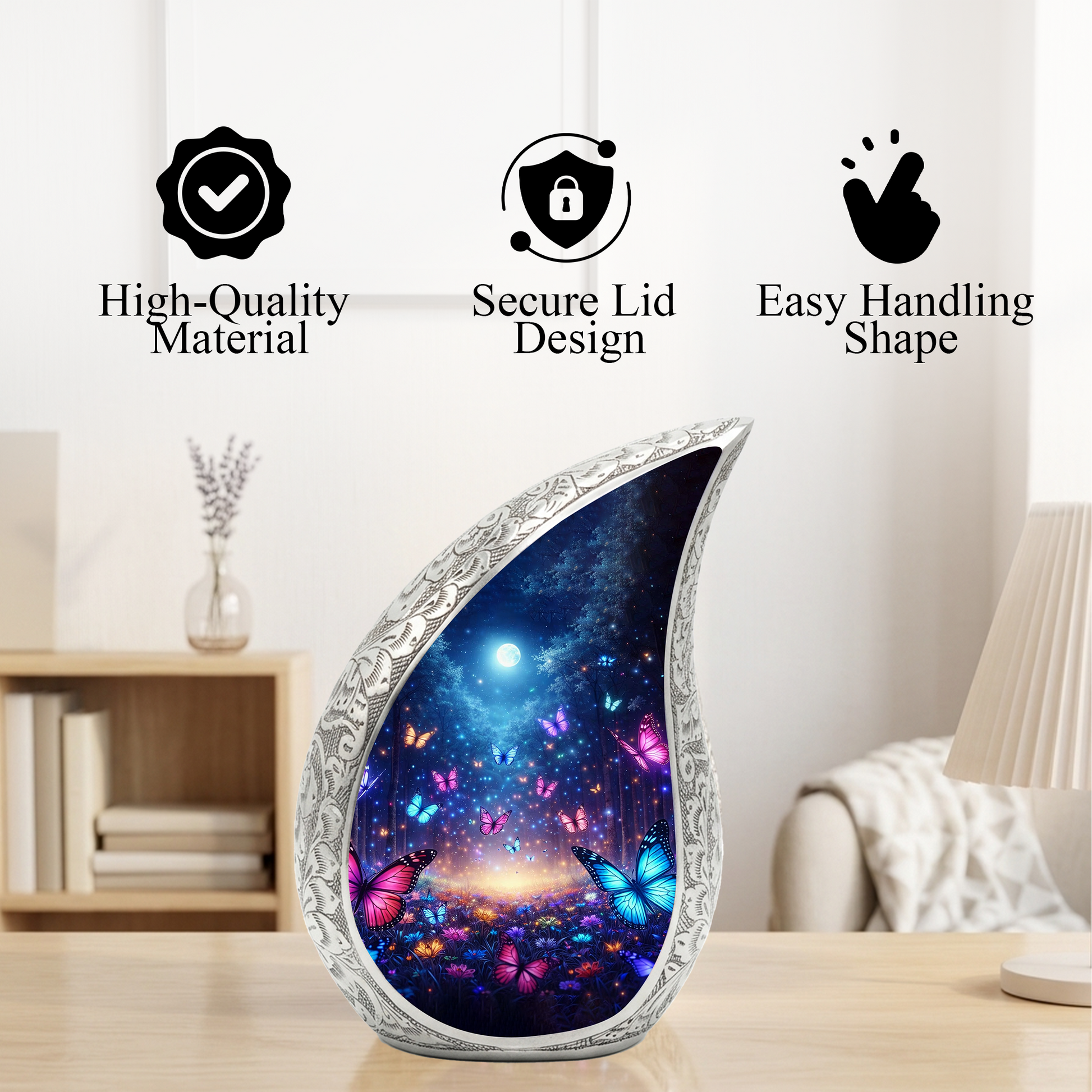 Personalized Butterfly Urn for Mom – Butterfly Urn for Ashes | Beautiful Cremation Urn for Women & Memorial Keepsake