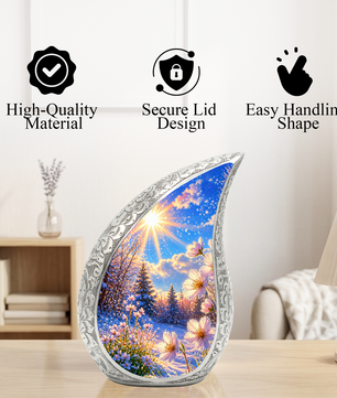 Wildflower Memorial Urn for Mom – Personalized Cremation Urn for Human Ashes | Beautiful Urns for Women