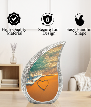Beach Memorial Urn | Ocean Waves Cremation Urn | Personalized Urn for Mom & Loved Ones